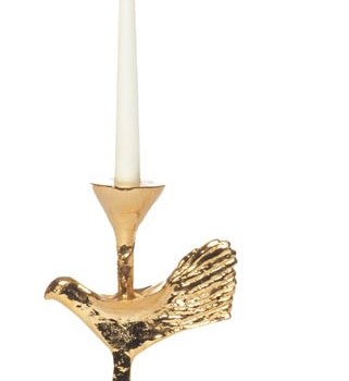 24K Gold Dove Candleholder