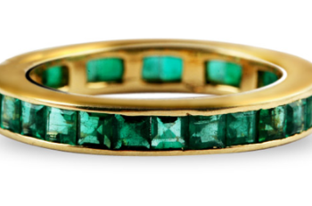 24K Gold Emerald Eternity Ring