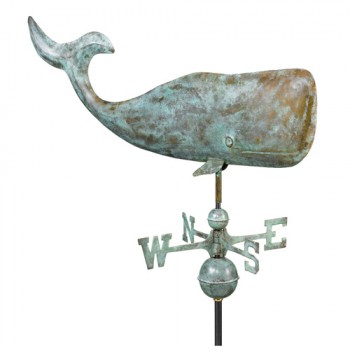 Antique Copper Whale Weathervane