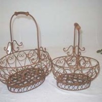 Antiqued Iron Baskets