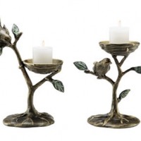 Bird & Branch Pillar Candleholders