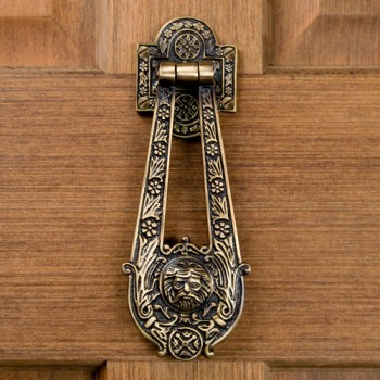Blithedale Door Knocker, antique brass