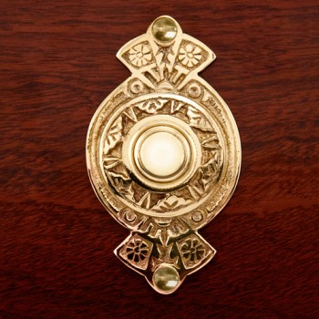 Blossom Doorbell, polished brass
