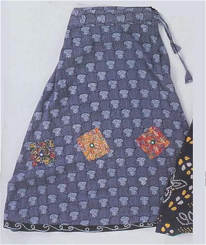 Blue Print Drawstring Skirt