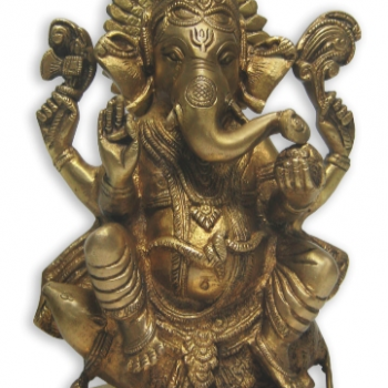 Brass Ganesh Sitting on Rat