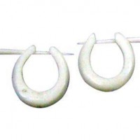 Carved Small Horn Hoops, white