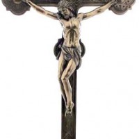 Cast Bronze Crucifix On A Stand