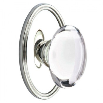 Clear Oval Crystal Door Knob Set