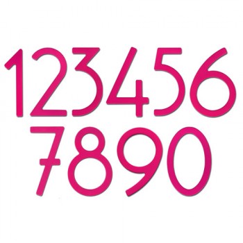 Contemporary Bronze House Numbers, hot pink