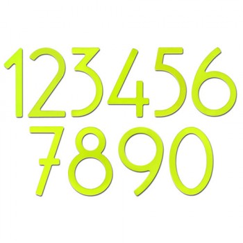 Contemporary Bronze House Numbers, lime