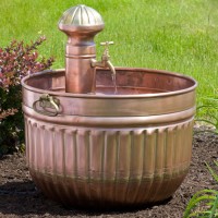 Copper Barrel Fountain with Faucet