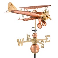 Copper Biplane Weathervane