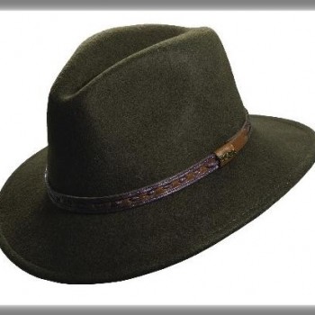 Crushable Wool Felt Safari Hat, olive