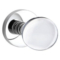 Crystal Ball Door Knob Set with Round Plate