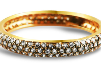 Diamond Studded Red Gold Ring