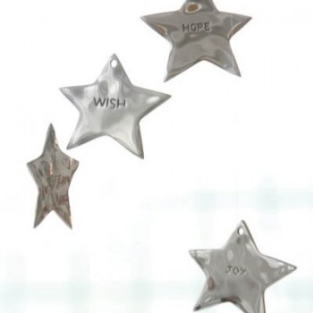 Engraved Silver Star Ornaments