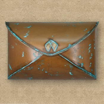 Envelope Wall Mount Mailbox, copper