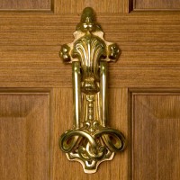 Fowler Door Knocker, polished brass