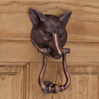 Fox Door Knocker, bronze