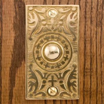 Goddess Doorbell, polished brass