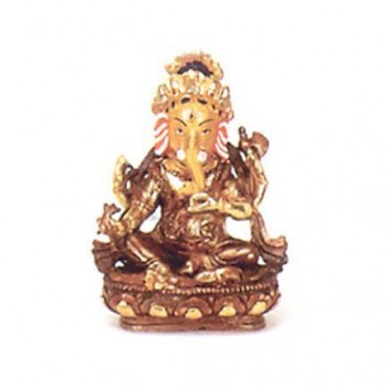 Gold Faced Ganesh Statue