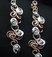 Gold & SIlver Curlicue Earrings