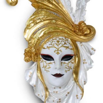 Golden Poppy Carnival Mask Wall Plaque
