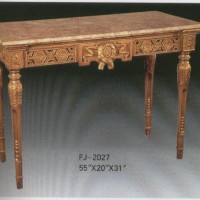 Hand-Carved Side Table