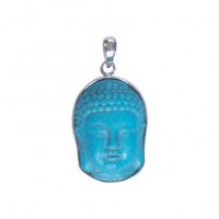 Hand-Carved Turquoise Buddha Pendant