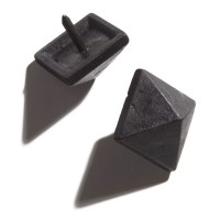 Hand-Forged Iron Square Pyramid Nail, black