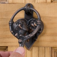 Happy Home Door Knocker, antique brass
