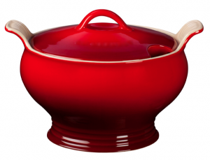 Hot Red Stoneware Soup Tureen