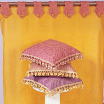 Indian SIlk Tasseled Pillows
