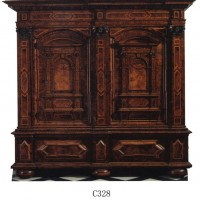 Inlay Dark Wood Cabinet