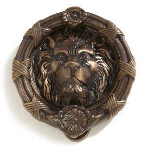 Lion Head Door Knocker, brass