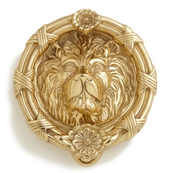 Lion Head Door Knocker, polished brass
