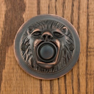 Lion Mouth Doorbell, bronze