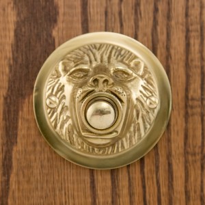 Lion Mouth Doorbell, polished brass