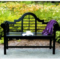Lutyens Garden Bench, black