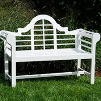 Lutyens Garden Bench, white