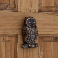 Owl Door Knocker, antique brass