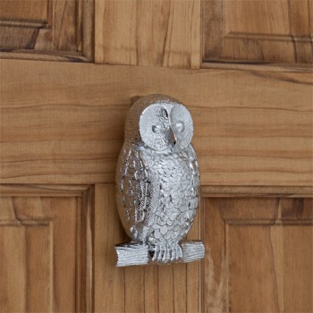 Owl Door Knocker, chrome