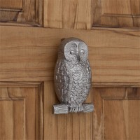 Owl Door Knocker, nickel