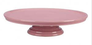 Pink Stoneware Cake Stand
