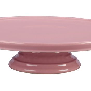 Pink Stoneware Cake Stand