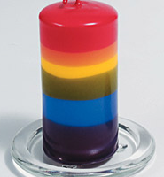 Rainbow Pillar Candle
