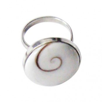 Round Sterling Silver Shell Ring