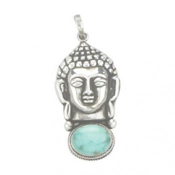 Silver Buddha with Turquoise Pendant