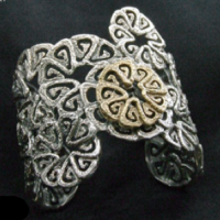 Silver Flowering Shield Bracelet