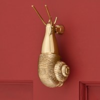 Snail Door Knocker, polished brass